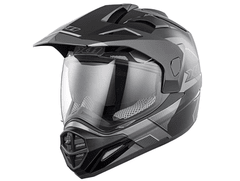 Capacete X11 Crossover X3 Viseira cristal + Óculos interno preto / cinza