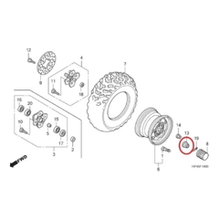Porca Castelo Original Roda Traseira Quadriciclo Honda FourTrax 350/420 (REF: 90304HM7A10) - comprar online