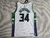Milwaukee Bucks NBA blanca 34 Antetokounmpo - tienda online