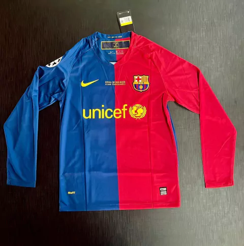 Barcelona Retro 2008/09 Titular Messi 10 UCL Manga Larga