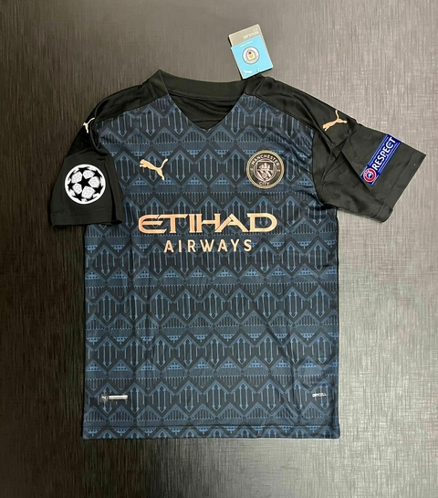 Manchester City Retro 2020/21 negra Kun Aguero UCL