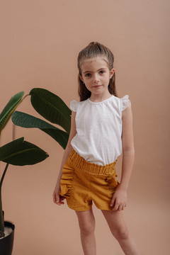 Conjunto! Short DOLCE Maiz + Remera VALENTINA + Moñitos Clip Maiz - Pura Mística