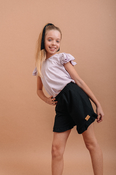 Conjunto! Short ESPIGA + Remera ANGELA + Gomitas Moño Lila - tienda online