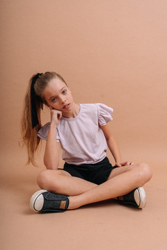 Conjunto! Short ESPIGA + Remera ANGELA + Gomitas Moño Lila