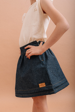 Conjunto! Falda CHERI + Remera VALENTINA + Vincha Denim - comprar online