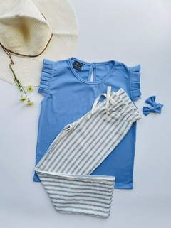 Conjunto! Pantalón ROMA + Remera BETTY + Vincha Tusor Rayas en internet