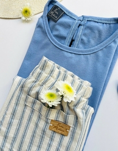 Conjunto! Pantalón ROMA + Remera BETTY + Vincha Tusor Rayas