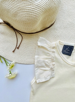 Conjunto! Falda CHERI + Remera GINA + Gomitas Moño Natural - tienda online