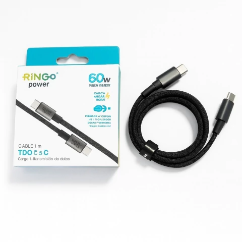 CABLE MALLADO 1M RINGO TIPO C-TIPO C - comprar online