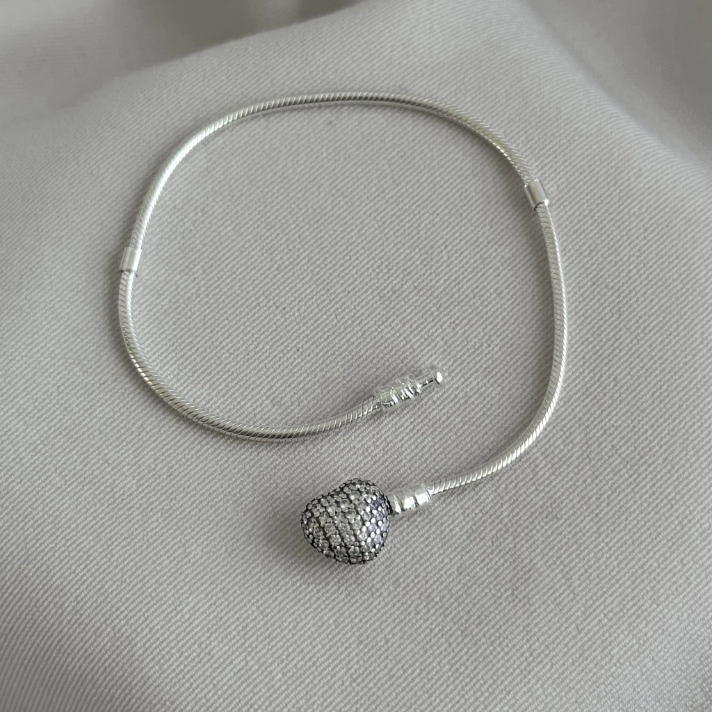 Pulsera Tipo Pando Plata Corazón