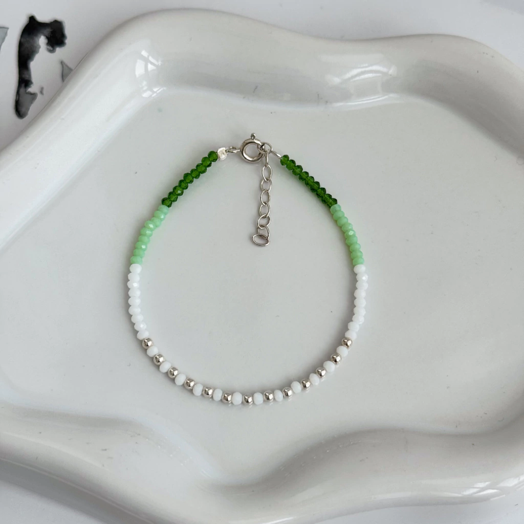 Pulsera con Cristales Verde | PLATA 925