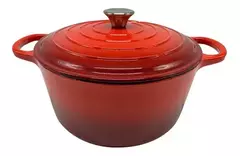 Olla redonda de hierro fundido esmaltado Roja 26 cm Vonne