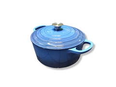 Olla redonda de hierro fundido esmaltado AZUL 26 cm Vonne