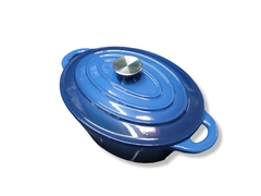 Olla Ovalada de Hierro Fundido Esmaltado Azul 30 cm Vonne - comprar online
