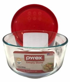 Contenedor Pyrex de Vidrio Redondo C/ Tapa 1,65 litros