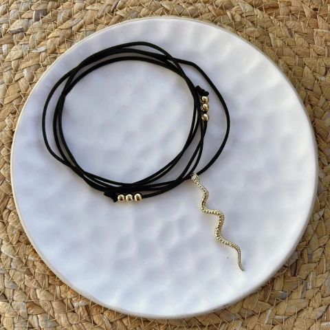 Choker Greta Snake Dorada