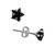Aros Cubic Estrella Negro - Abalorios Accesorios