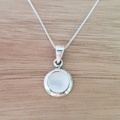 Dije White Círculo Nácar 10mm Plata 925 - tienda online