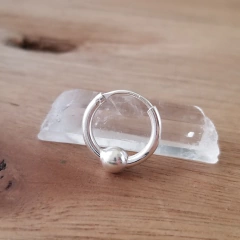 Aro Conti Argollita 10mm Bolita 4mm Plata 925 - Pircas Joyas