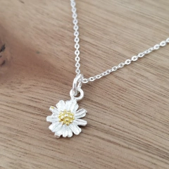 Dije Daisy Flor Margarita Amarillo 8mm Plata 925 - comprar online