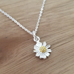 Dije Daisy Flor Margarita Amarillo 8mm Plata 925 en internet