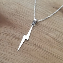 Dije Gleam Rayo Liso 30mm Plata 925 - Pircas Joyas