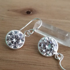 Aros Shine Colgantes Cubic 10mm Plata 925 - tienda online