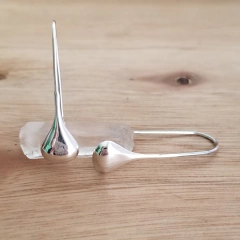 Aros Drop Colgantes 25mm Plata 925 - Pircas Joyas