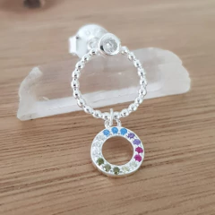 Aro Osi Círculos Cubic Multicolor Plata 925 - comprar online