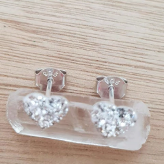 Imagen de Aros Roma Corazón 8mm Cubic Plata 925