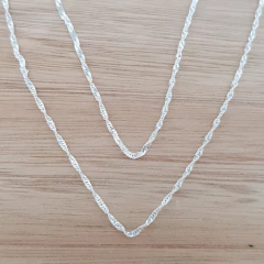 Cadena Singapur Diamantada Torzada 40cm Plata 925 - comprar online