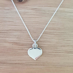 Dije Corazón Liso 8mm Plata 925 - comprar online