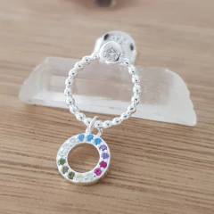 Aro Osi Círculos Cubic Multicolor Plata 925