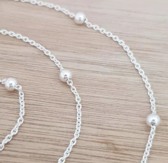 Collar Nella Cadena 45cm Bolitas 3mm Plata 925