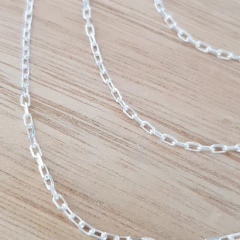 Cadena Forcet Diamantada 60cm Italiana Plata 925 - Pircas Joyas