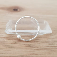Aro Astrid Argollita 10mm Bolita 2mm Plata 925 - Pircas Joyas