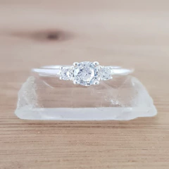 Anillo Lide Cintillo Promesa Cubic Blanco Plata 925 - tienda online