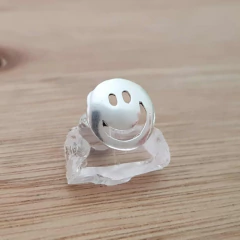 Aro Smile Emoji Carita Feliz 10mm Plata 925 (por Unidad)