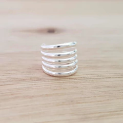Aro Dakota Cuff Bidu A Presión 5 Líneas Plata 925