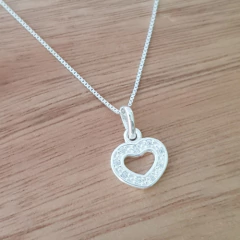 Dije Cori Corazón 10mm Cubic Plata 925 - Pircas Joyas