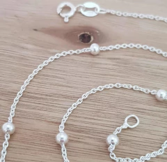 Collar Nella Cadena 45cm Bolitas 3mm Plata 925 - comprar online
