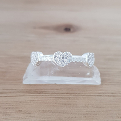Anillo Los Enamorados Corazones Cubic Plata 925 - comprar online