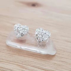 Aros Roma Corazón 8mm Cubic Plata 925 - Pircas Joyas