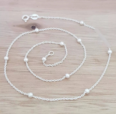 Imagen de Collar Nella Cadena 45cm Bolitas 3mm Plata 925