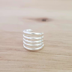 Aro Dakota Cuff Bidu A Presión 5 Líneas Plata 925 - comprar online