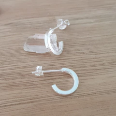 Aros Pasantes Cira Argollitas 10mm Cuadradas Plata 925 - tienda online