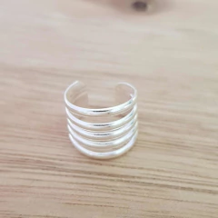 Aro Dakota Cuff Bidu A Presión 5 Líneas Plata 925 en internet