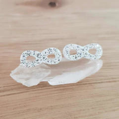 Aros Plenty Infinito Cubic Blanco Plata 925 (por Par) - Pircas Joyas