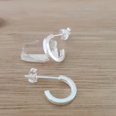 Aros Pasantes Cira Argollitas 10mm Cuadradas Plata 925 - comprar online