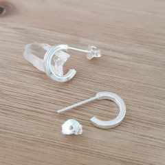 Imagen de Aros Pasantes Cira Argollitas 10mm Cuadradas Plata 925